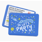 Rhino Parade Let's Party!! Vaccination Card Holder-Blue-FINAL SALE