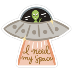 Bloomwolf Studio Need My Space Sticker