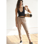 By Together Becca Deep-V Ribbed Crop-Black