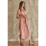 By Together Amelie Collared Maxi Dress-Dusty Mauve-FINAL SALE