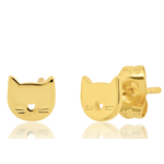 tai Whimsical Gold Cat Studs