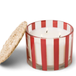 PADDYWAX AL FRESCO RED STRIPED CANDLE-ROSEWOOD VANILLA