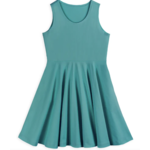 Mightly Kids Sleeveless Twirl Dress-Blue Sage