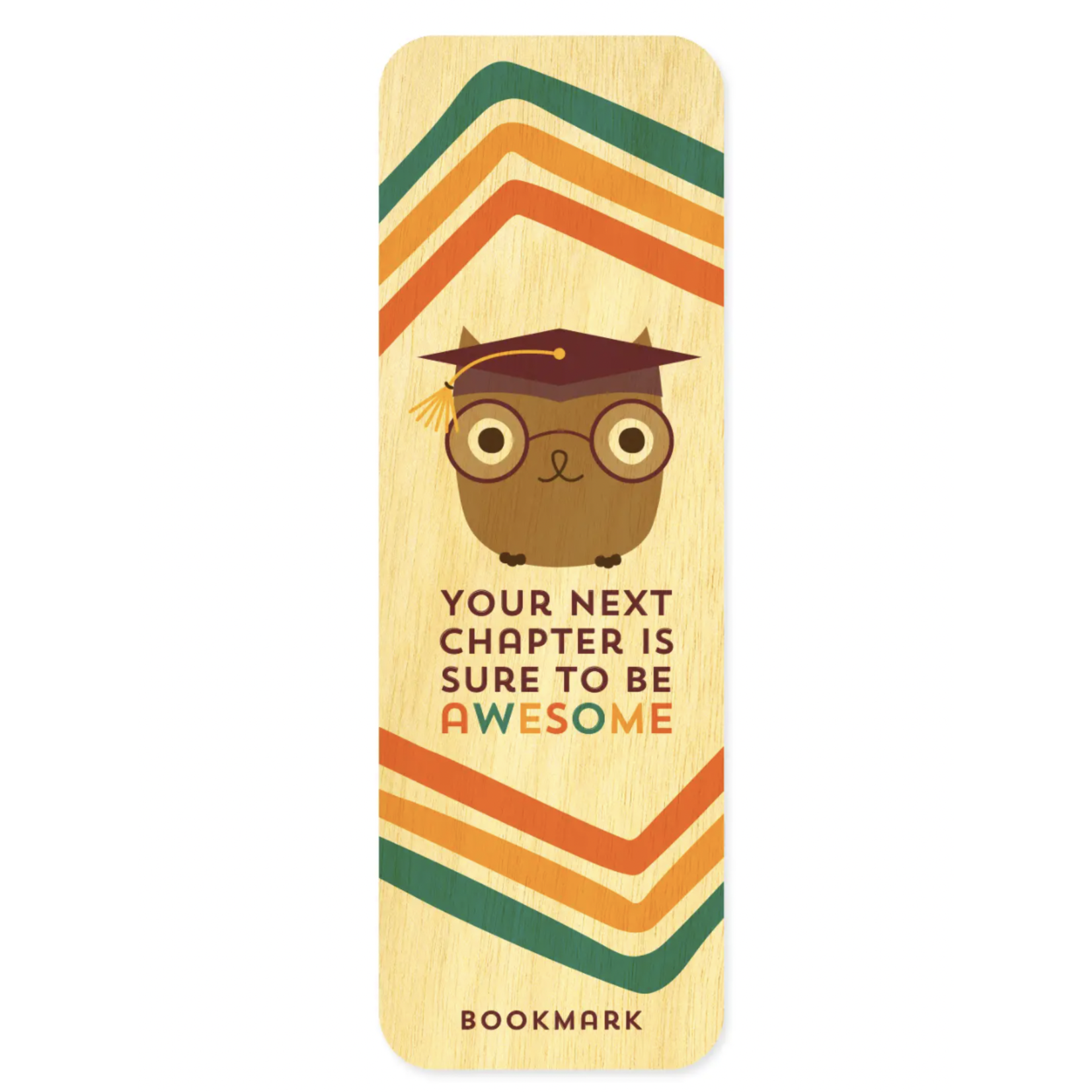 Night Owl Paper Goods Owl Grad Mini Wood Bookmark