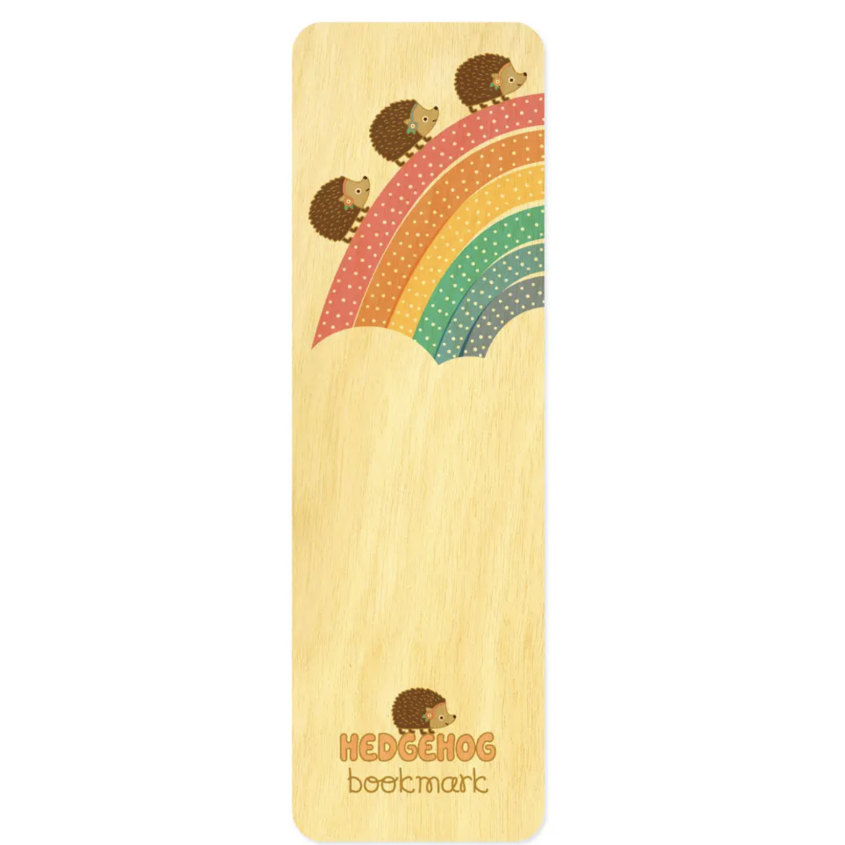 Night Owl Paper Goods Marching Hedgehogs Wood Bookmark