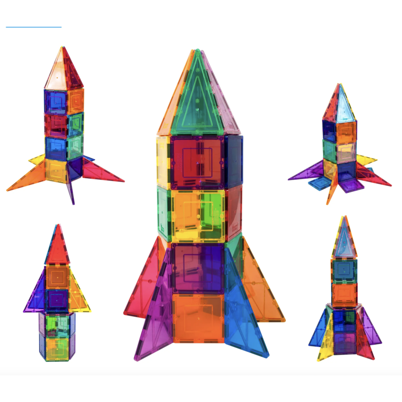 Picasso Tiles 32 Piece Magnetic Rocket Tileset