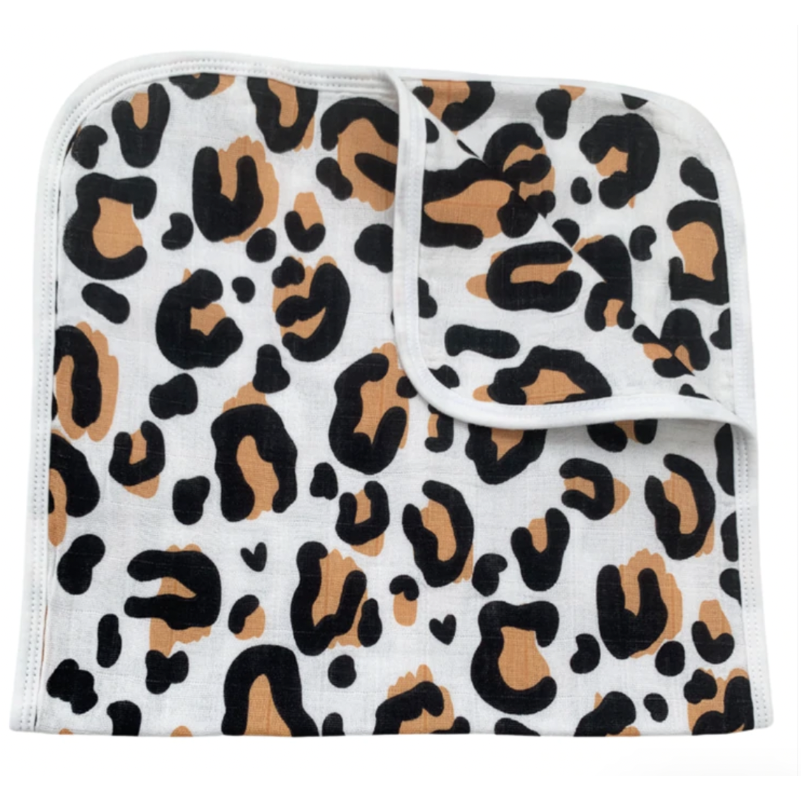 Spearmint Love Muslin Burp Cloth-Leopard