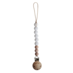 Mushie Pacifier Clip-Cleo (White)