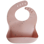 Mushie Silicone Baby Bib-Powder Pink Confetti