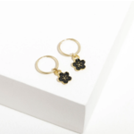 Larissa Loden Black Flower Charm Earrings