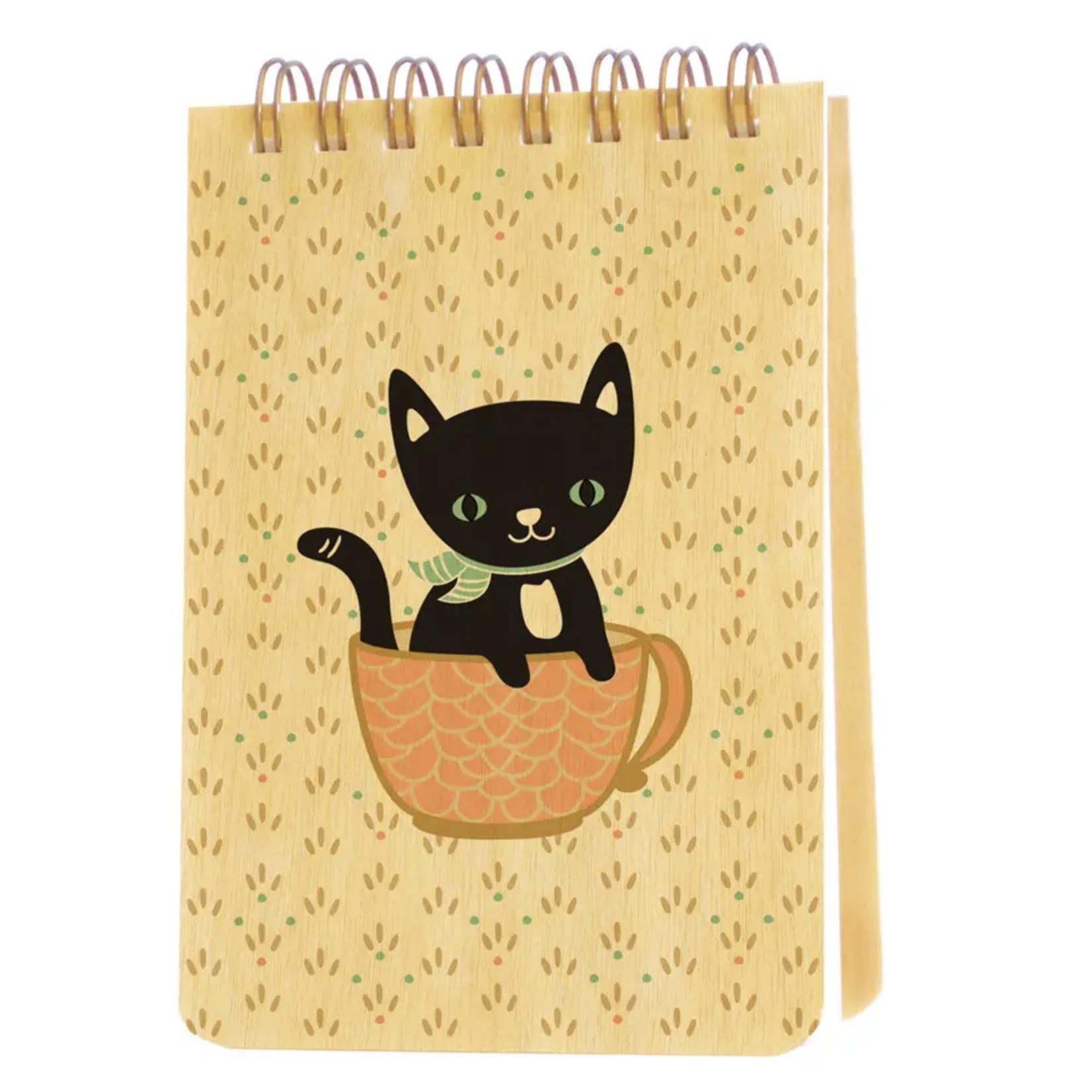 Night Owl Paper Goods Cuppa Kitty Wood Mini Notepad