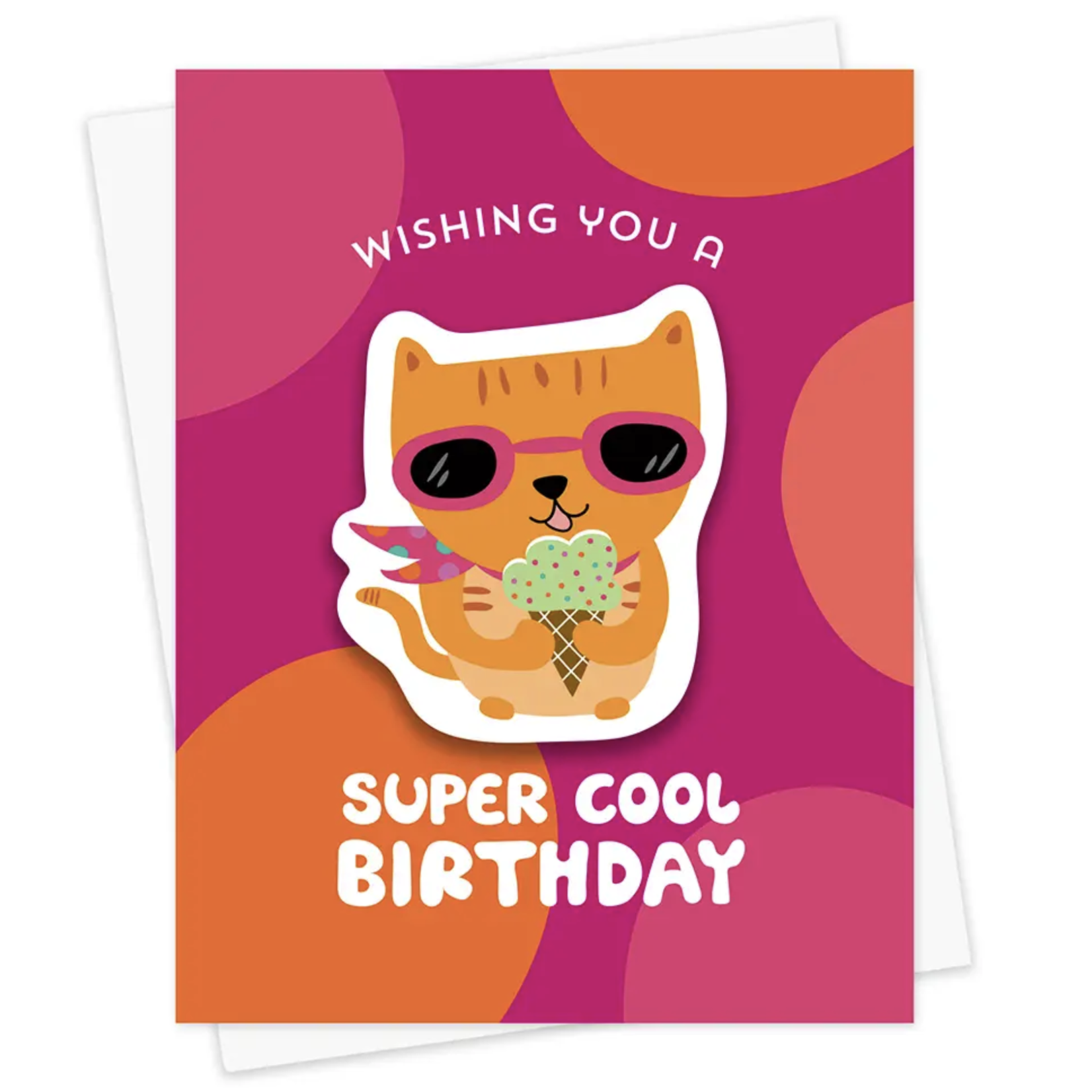 Night Owl Paper Goods Cool Cat Sticker Birthday Card
