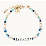 Little Words Project Anklet-White-Breathe-Deep Blue Sea