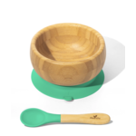 Avanchy Avanchy Baby Bamboo Stay Put Suction Bowl + Spoon  Green
