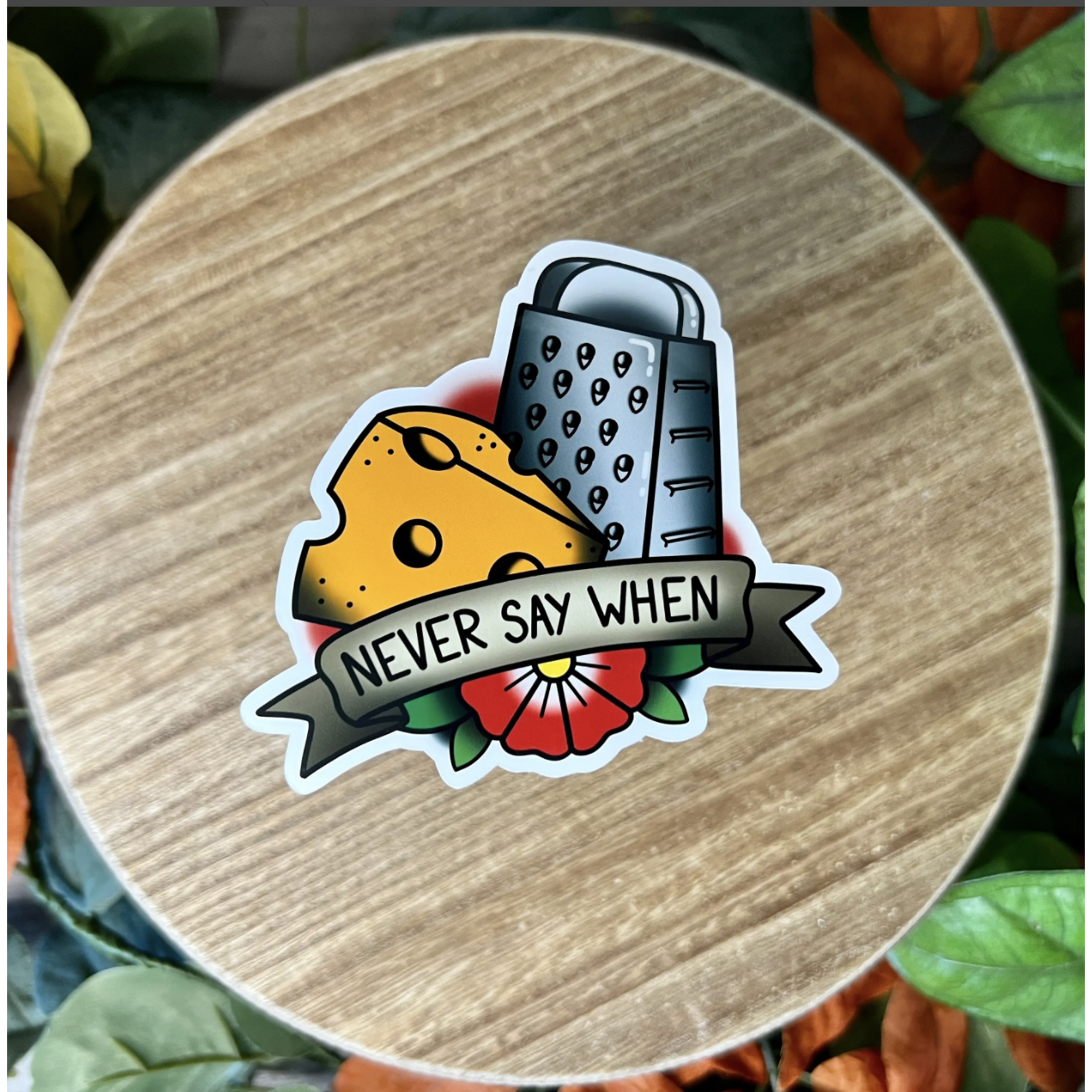 Mourning Breath Never Say When Cheese Sticker