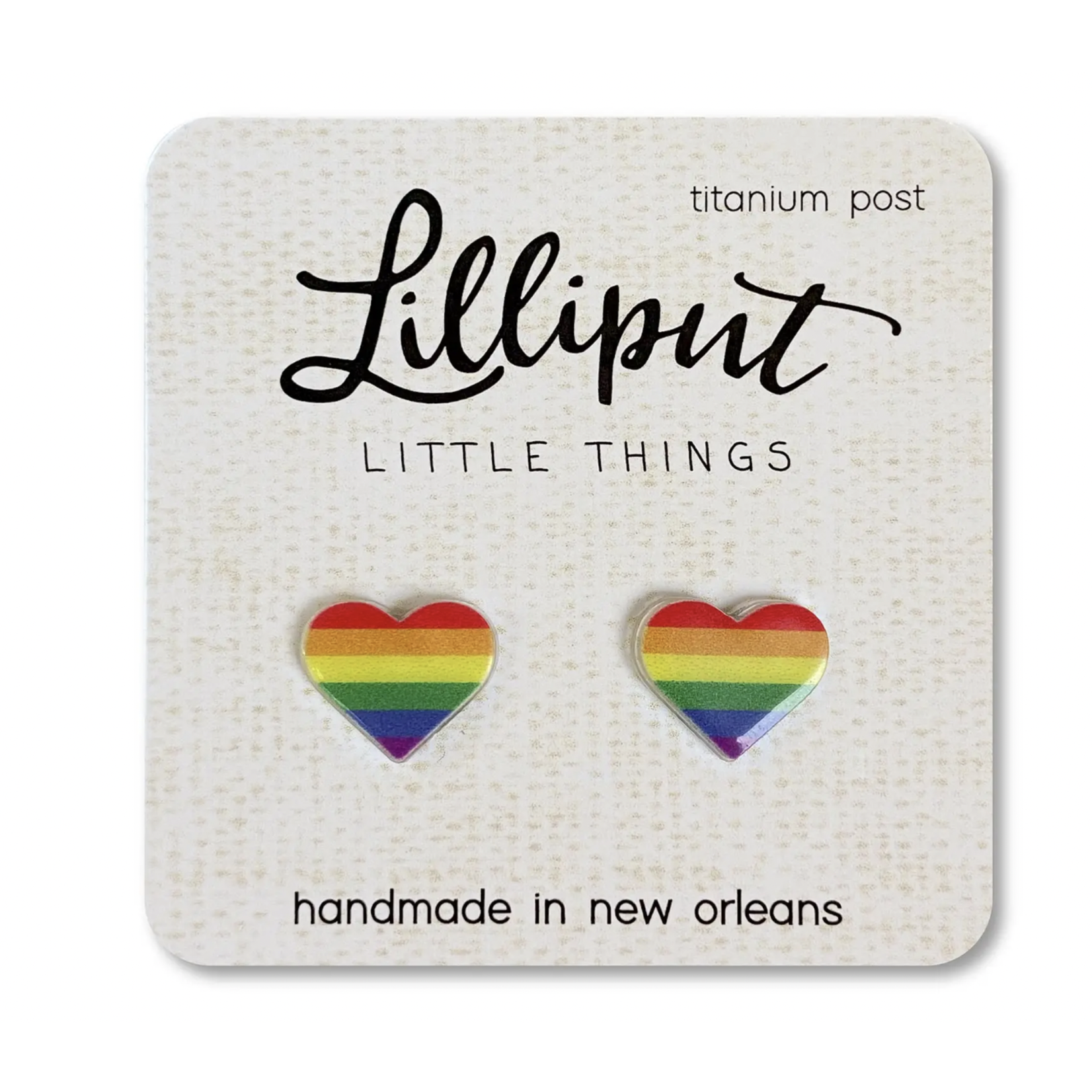 Lilliput Little Things Pride Heart Earrings-Gay Pride