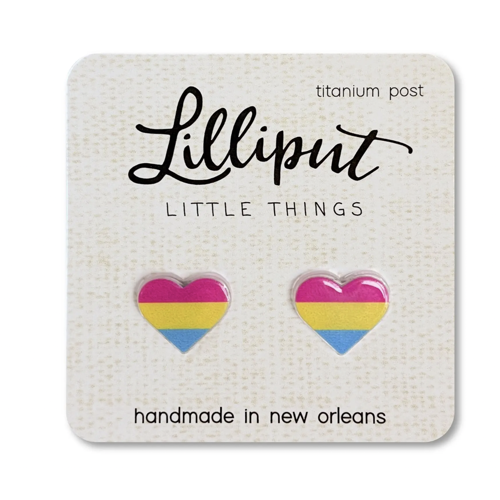 Lilliput Little Things Pride Heart Earrings-Pansexual Pride