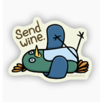 Little Hiker Bird Send Wine Bird - Vinyl Sticker