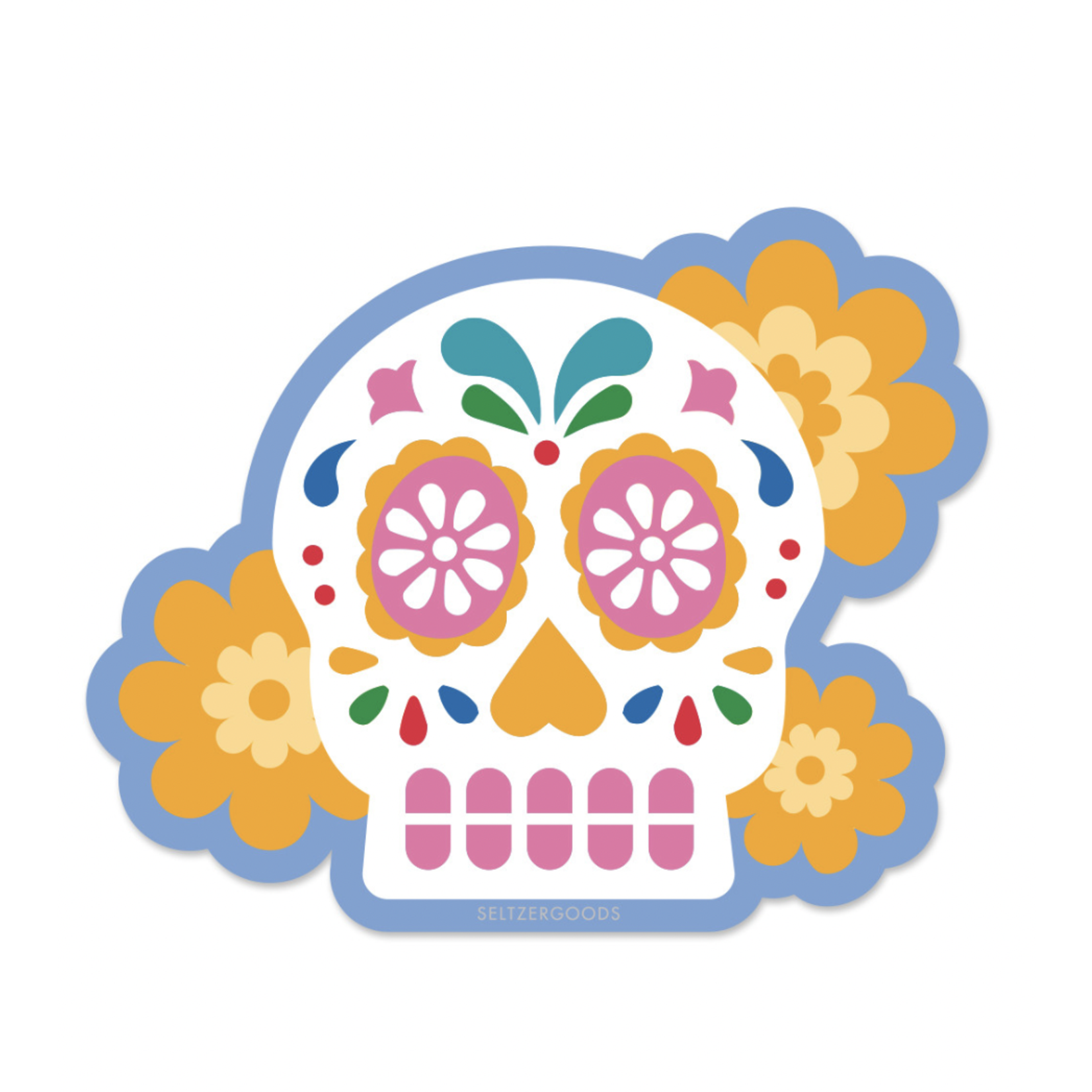 Seltzer Sugar Skull Sticker