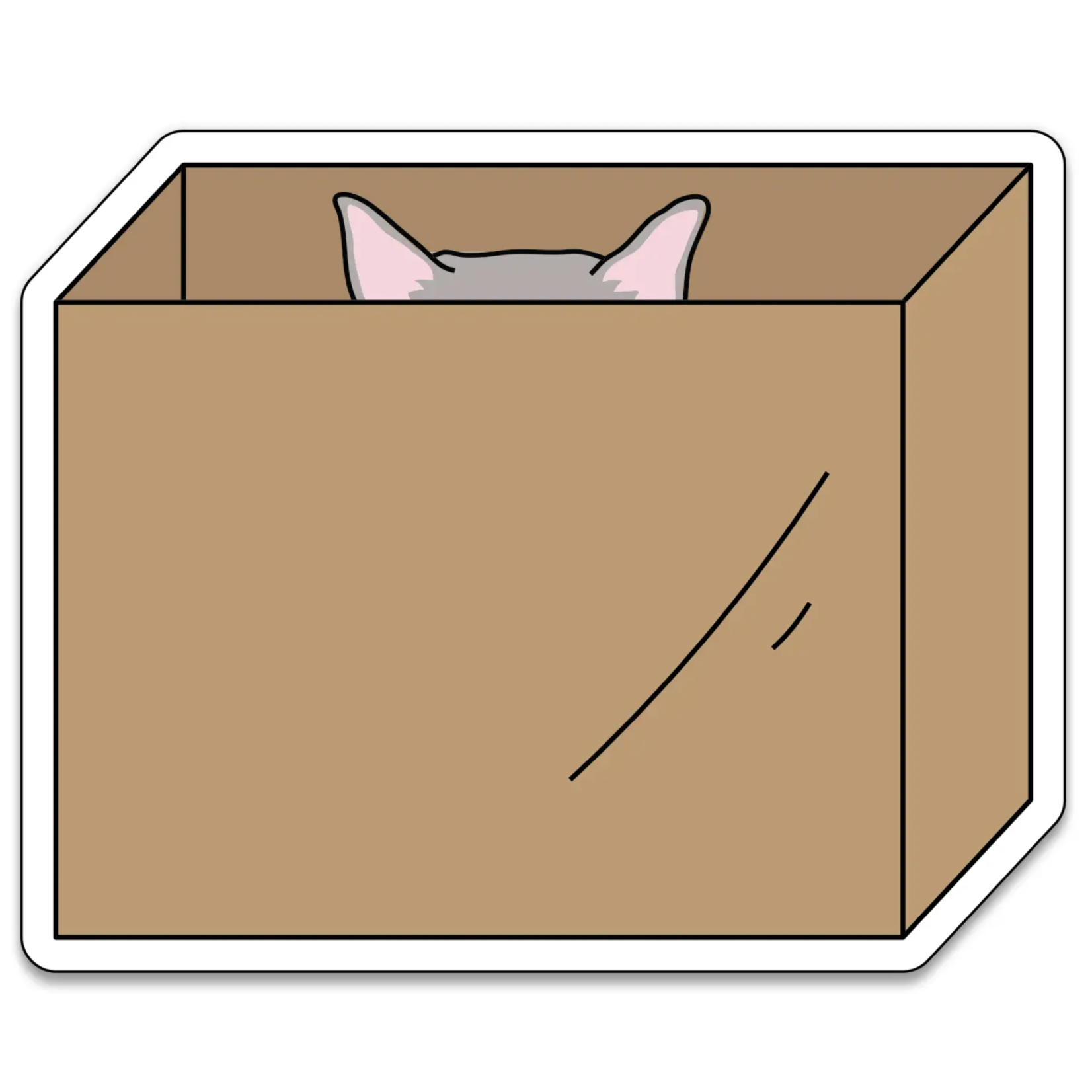 Near Modern Disaster Cat in Box sticker