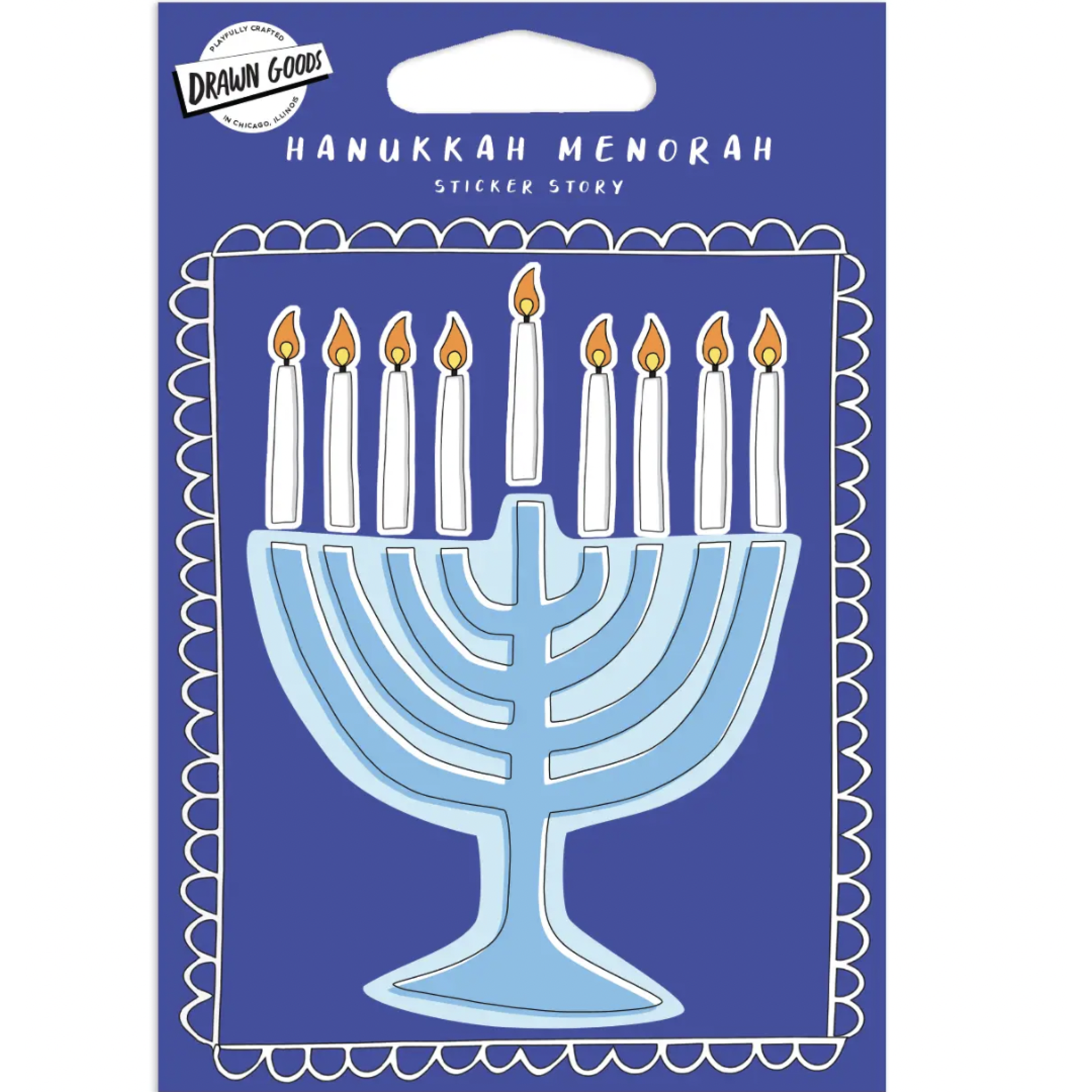 Drawn Goods Hanukkah Menorah - Sticker Story
