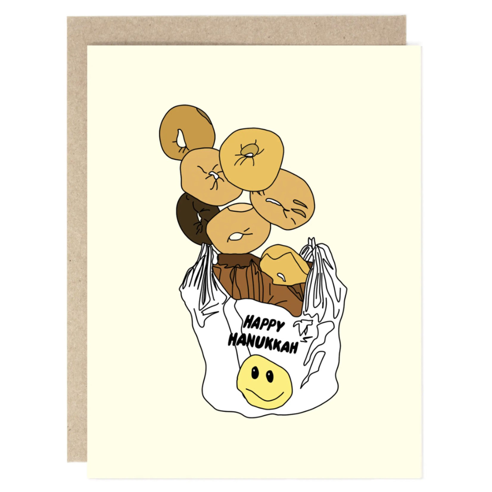 Drawn Goods Bagels for Hanukkah Card