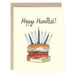 Drawn Goods Bagel Menorah Hanukkah Card