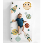 Rookie Humans Cotton Sateen Crib Sheet: Space Explorer