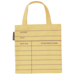 Out of Print library card (yellow)- tote