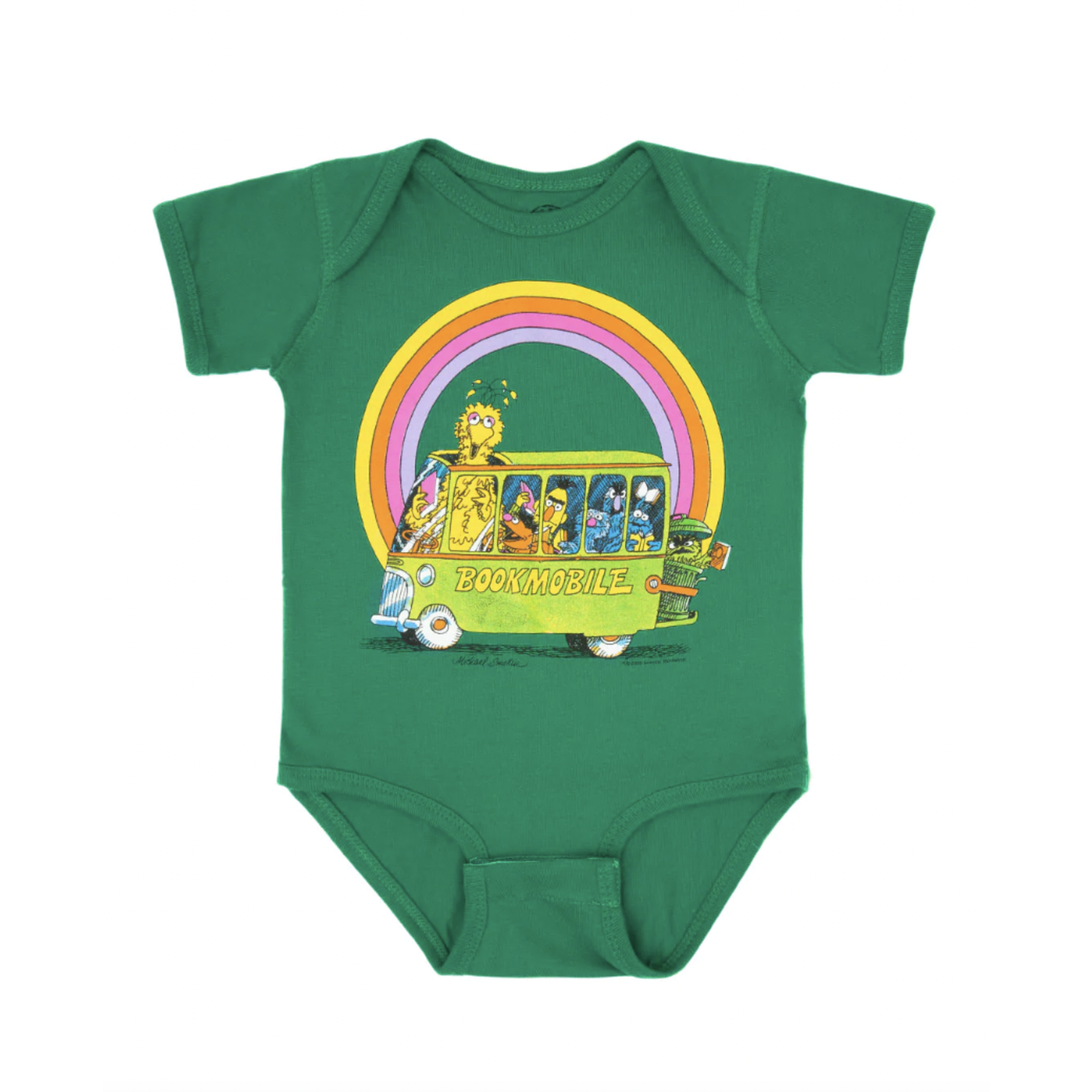 Out of Print sesame bookmobile onesie