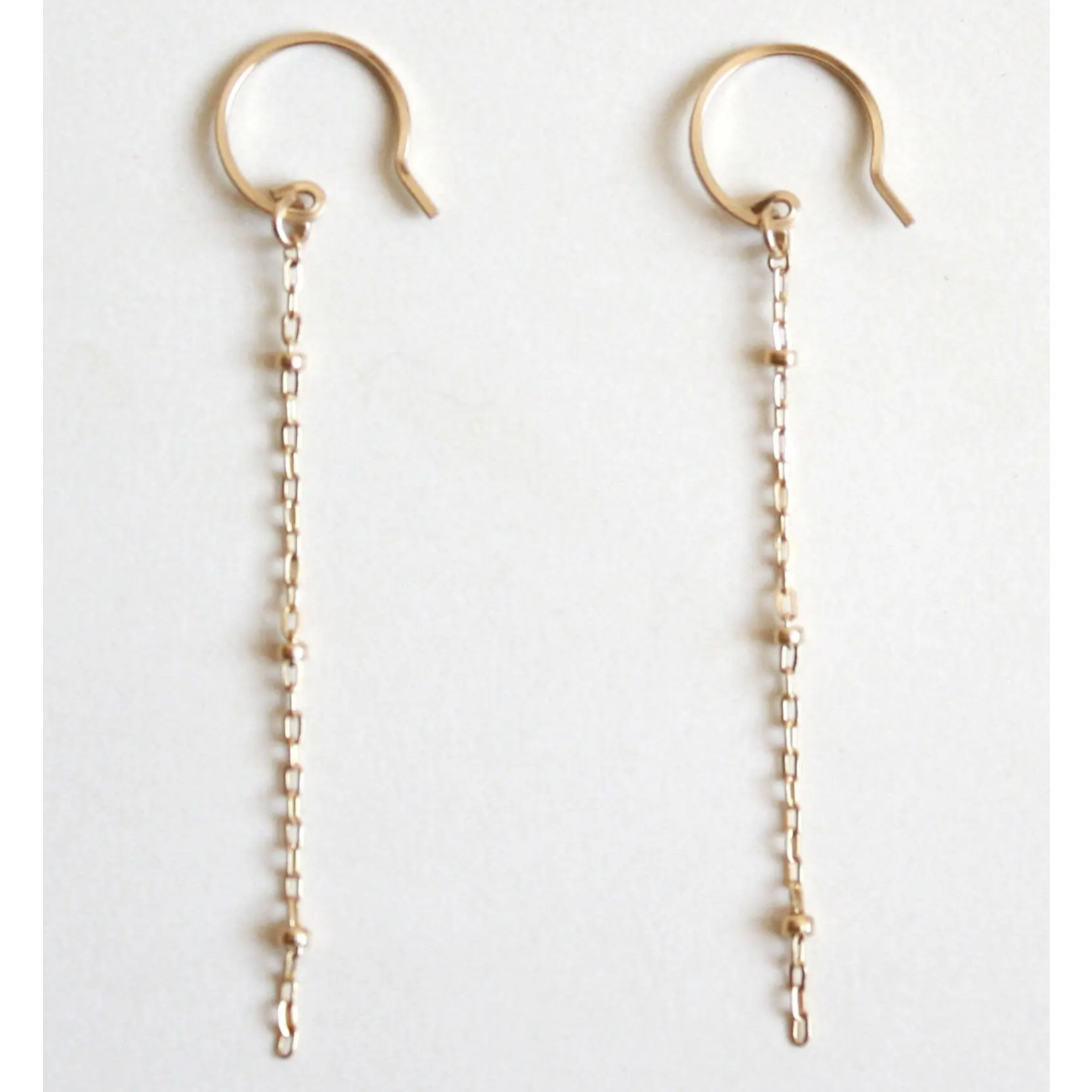 Hooks & Luxe Long Saturn Chain Dangle Earrings