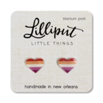 Lilliput Little Things Pride Heart Earrings-Lesbian Pride