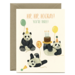 Yeppie Paper Panda Third Birthday Card
