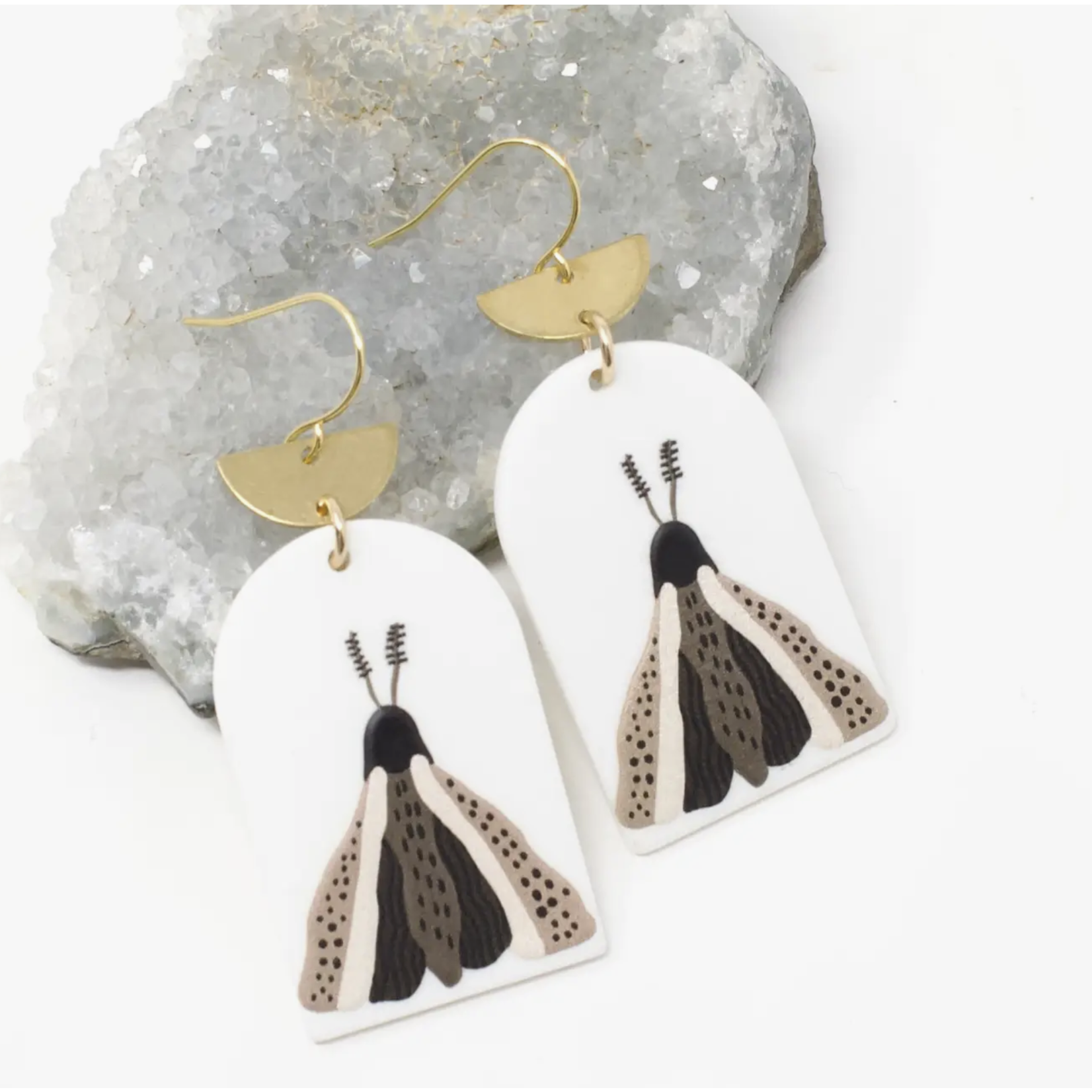 Crafts and Love Neutral Moth Earrings