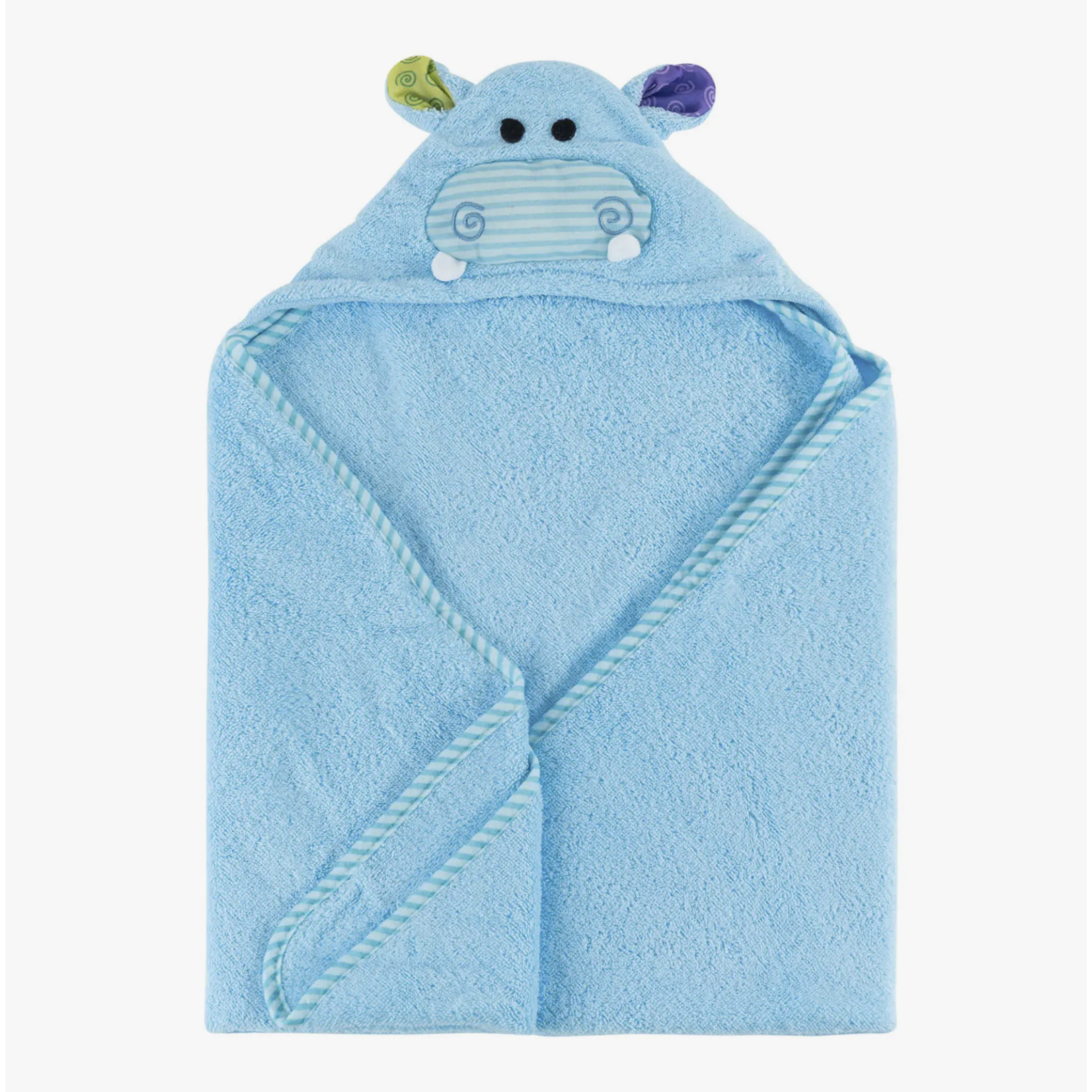 Zoochini Baby Snow Terry Hooded Bath Towel Hnry Hippo 0-18M