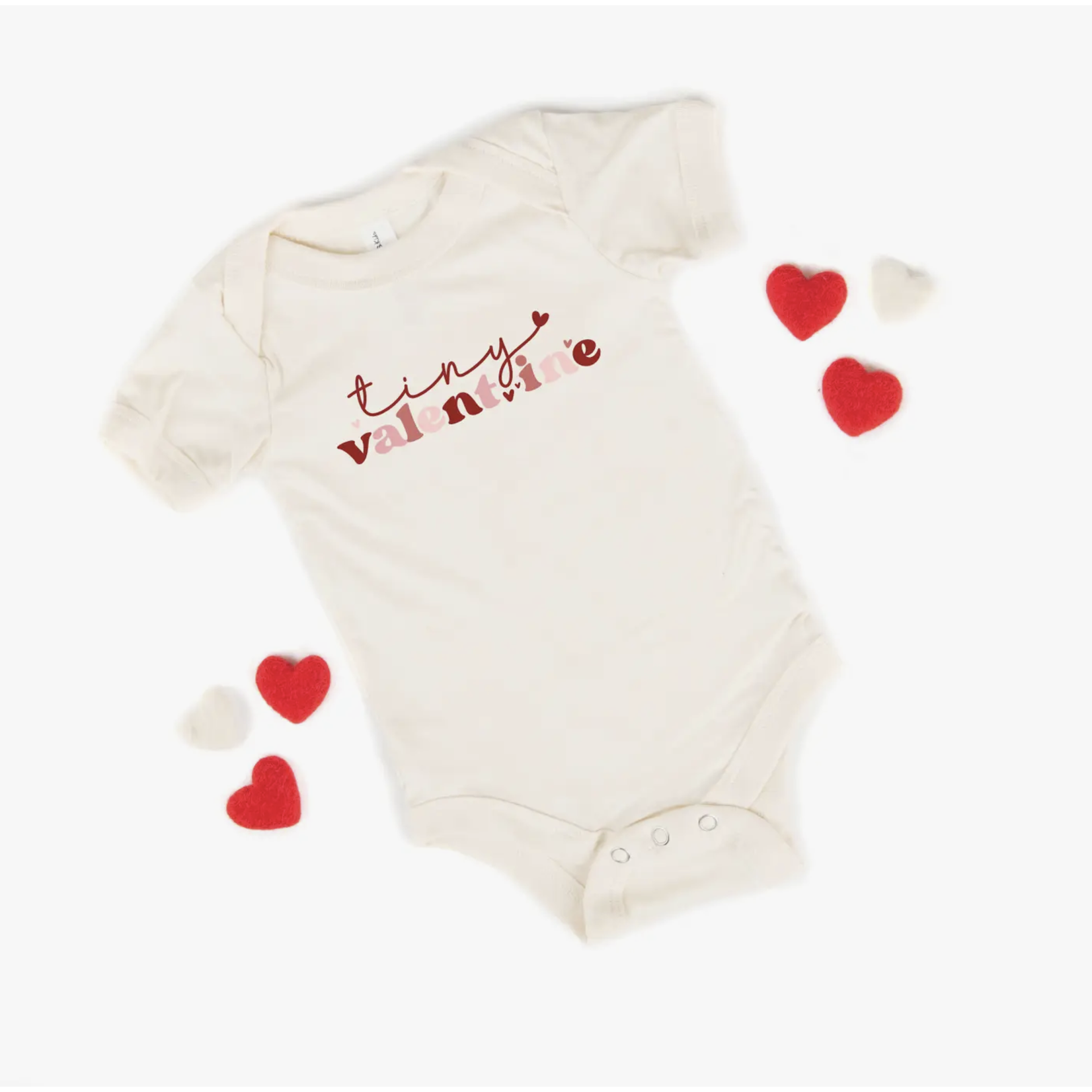 The Juniper Shop Tiny Valentine Onesie-Cream