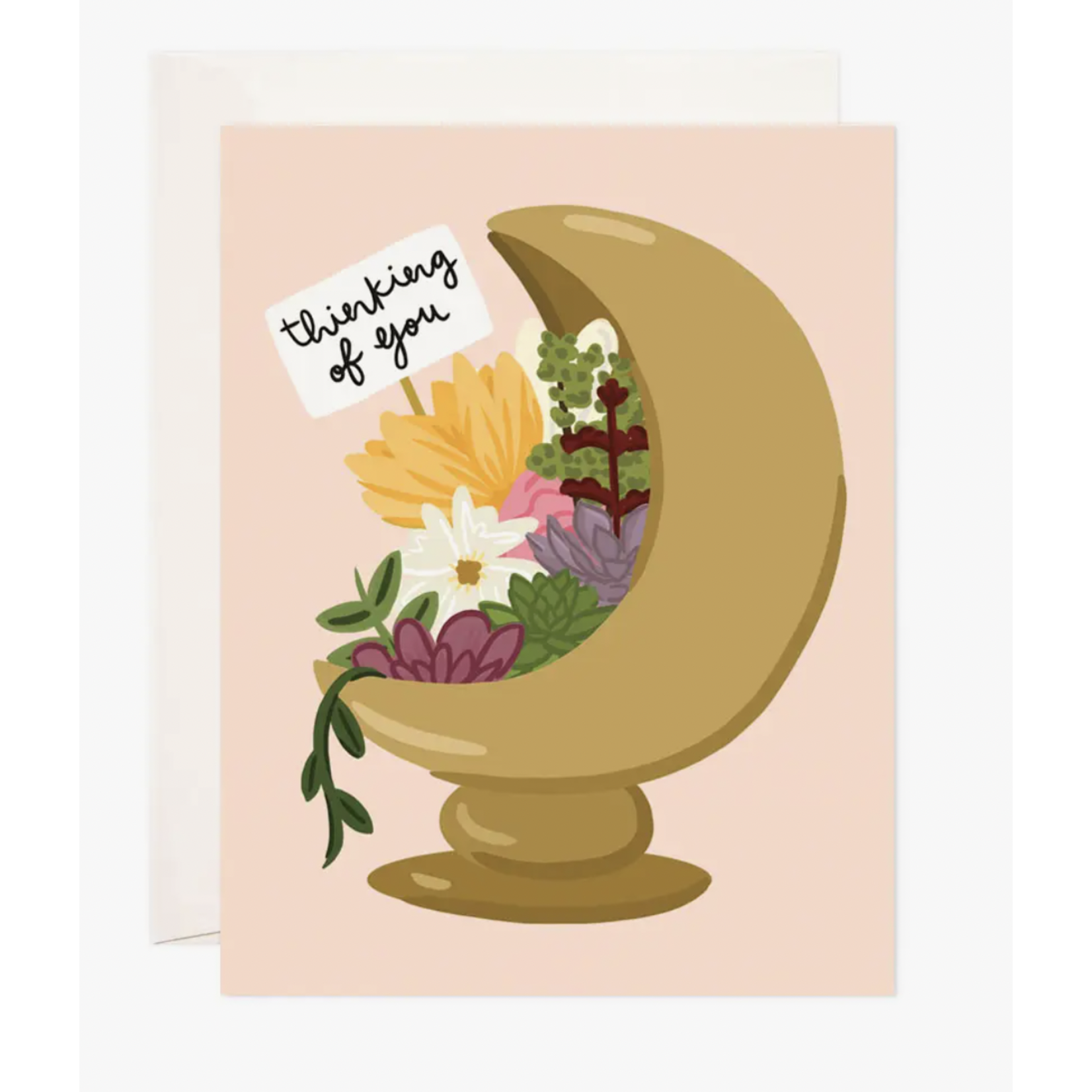 Bloomwolf Studio Crescent Moon Florals Greeting Card