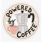 Bloomwolf Studio Powered by Coffee Vinyl Sticker