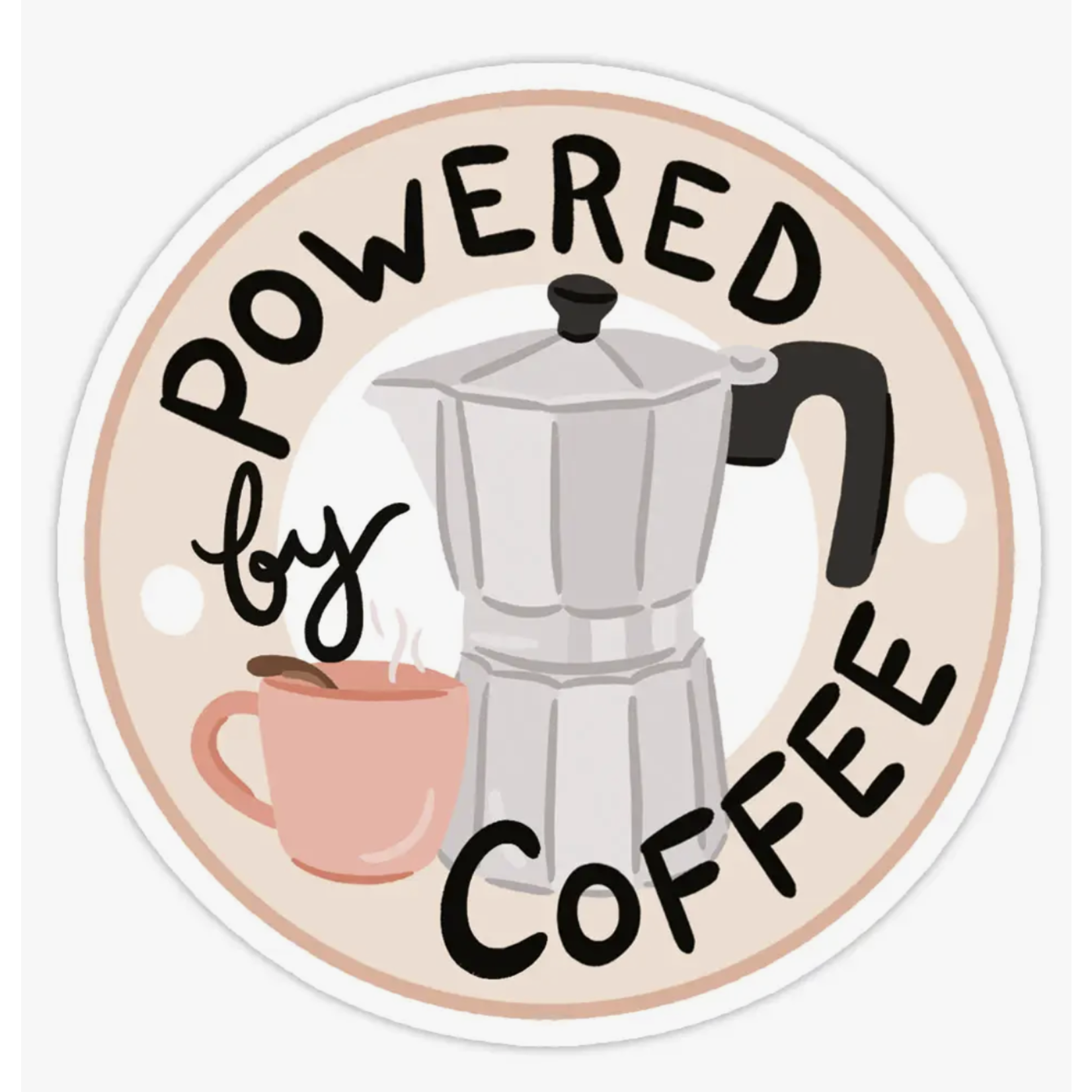 Bloomwolf Studio Powered by Coffee Vinyl Sticker