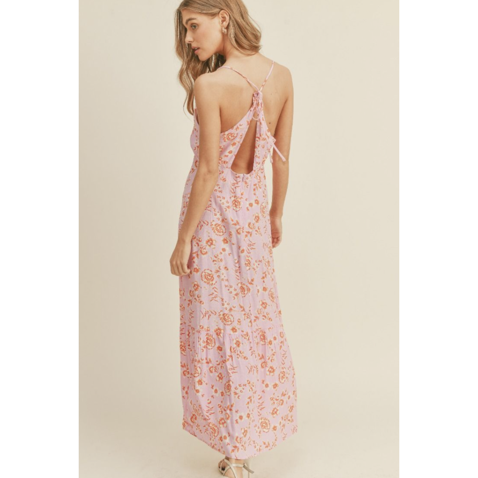 Lush Tarah Maxi Dress-Pink/Rust Floral