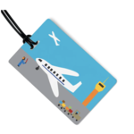 R Nichols Airport Luggage Tag w/ Black Strap