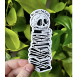 Mourning Breath Do Not Disturb Skull and Books Sticker