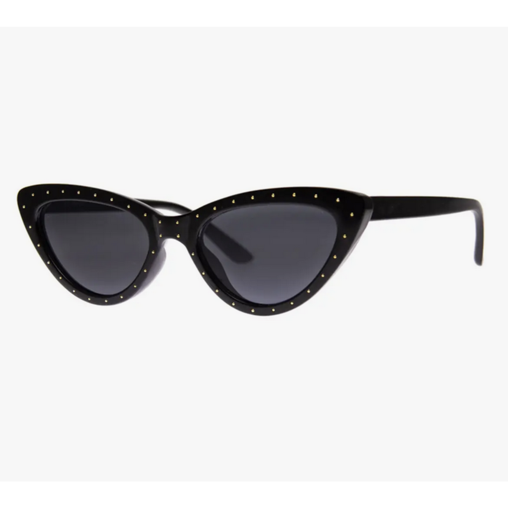 AJ Morgan NEVER LONELY - Sunglasses BLACK w/GOLD STUDS