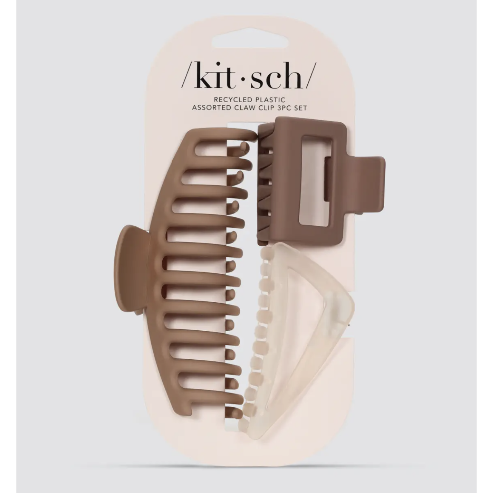Kitsch Recycled Plastic Assorted Claw Clip 3pc - Oversized