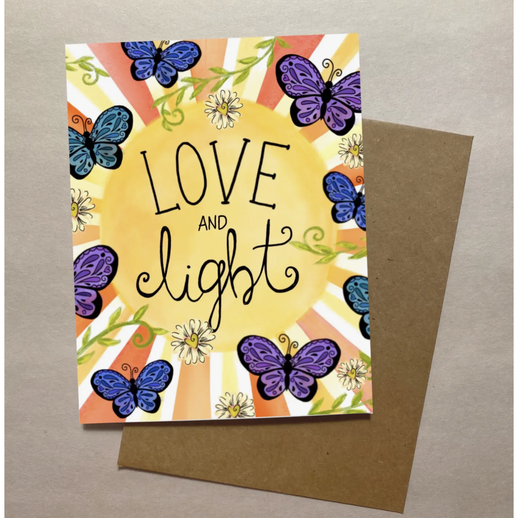 Bright & Blue Love and Light Motivational Greeting Card