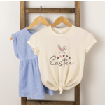 The Juniper Shop Hoppy Easter Toddler Short Sleeve-Cream