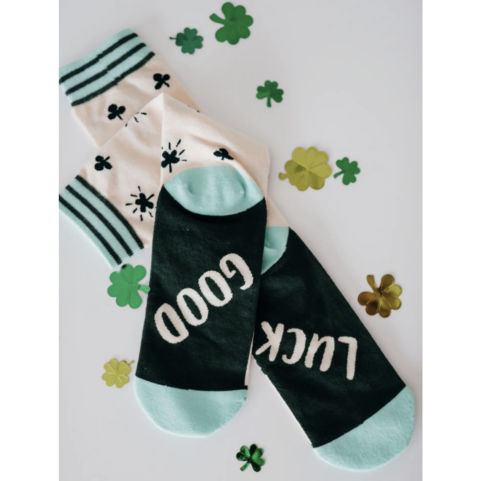 Woven Pear Crew Socks, Good Luck!