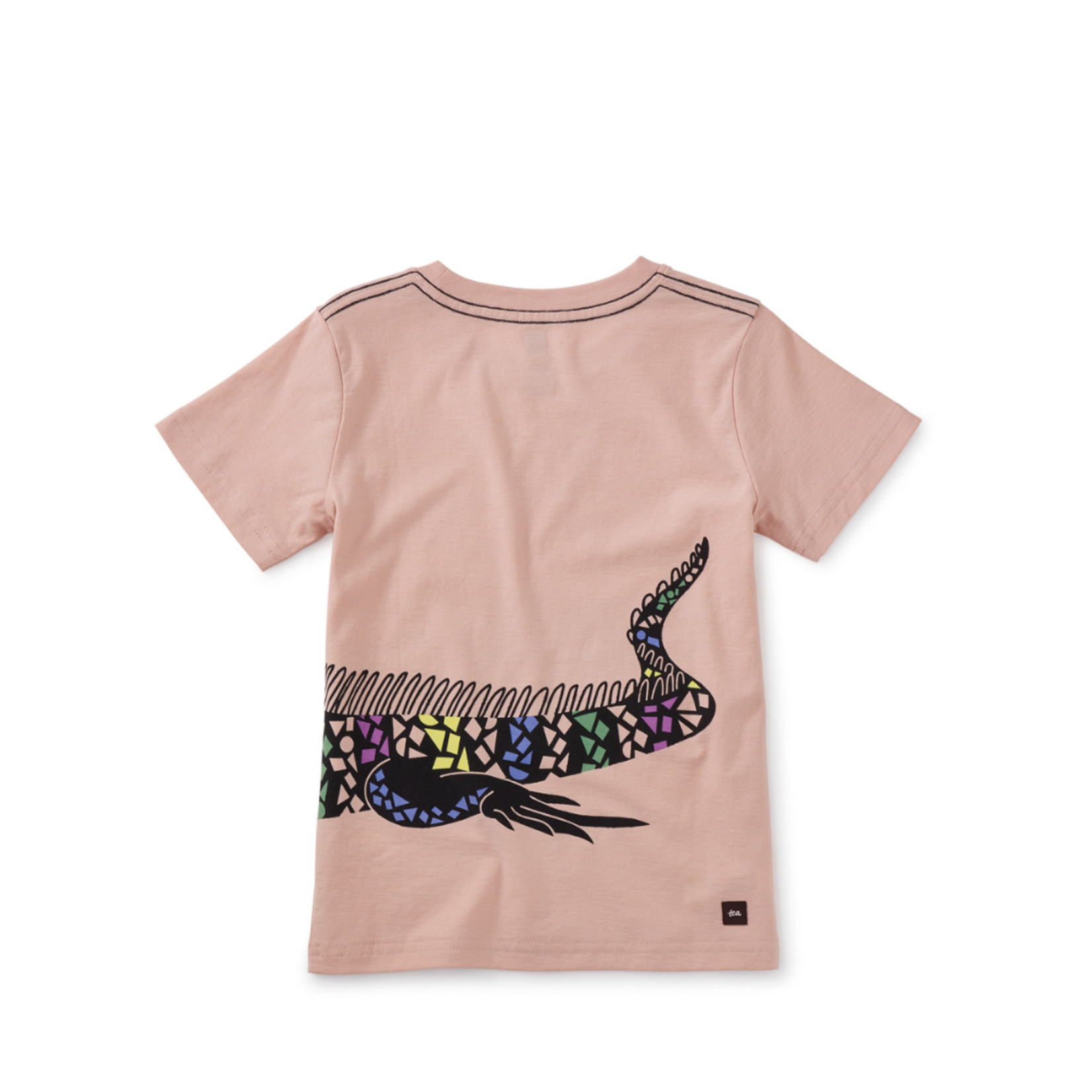 Tea Collection Mosaic Iguana Graphic Tee-Cameo Pink