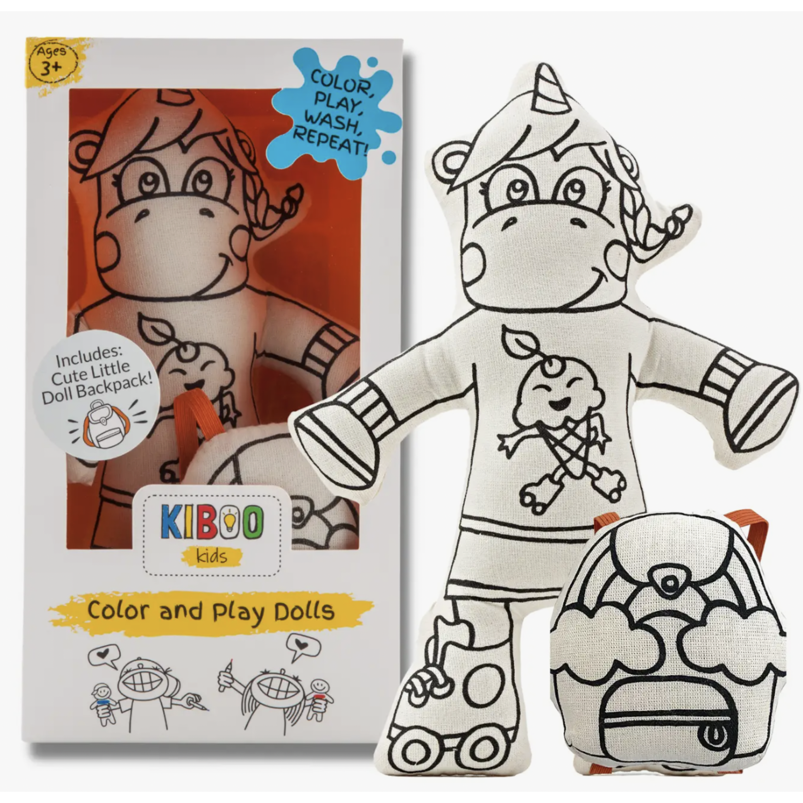 Kiboo Kids Color your Own - Unicorn with Rainbow Backpack