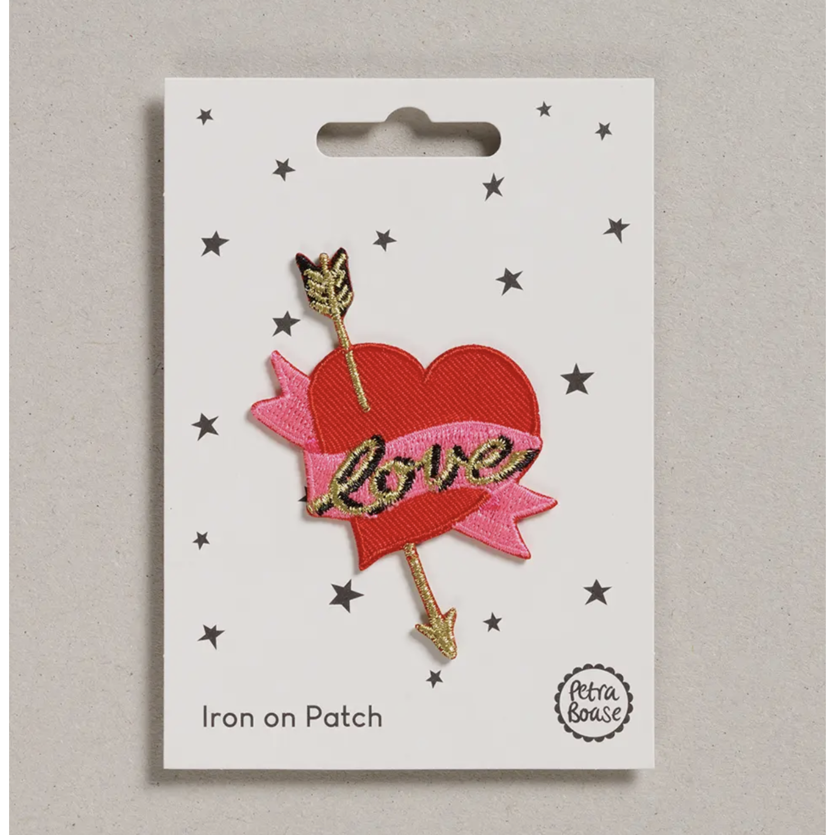 Petra Boase Ltd Iron on Patch - Love Heart with Arrow